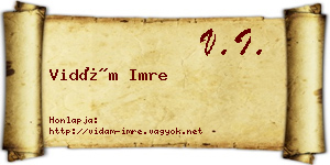 Vidám Imre névjegykártya