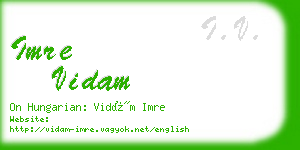 imre vidam business card